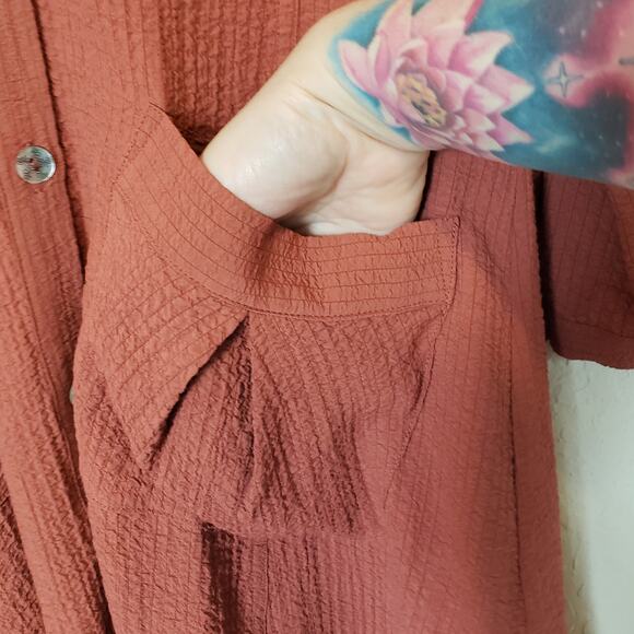 Soft Surroundings Plein Air Button Down Lagenlook Collared Tunic Top Women XS - Picture 9 of 11